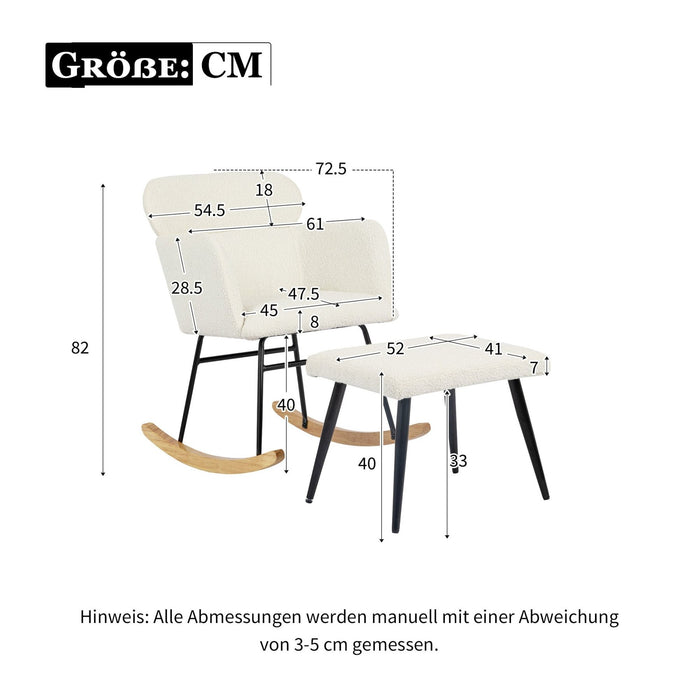 Schaukelstuhl mit Fußhocker aus Gummibaumholz - YB - N625P170452G - 3 - Yorbay.de