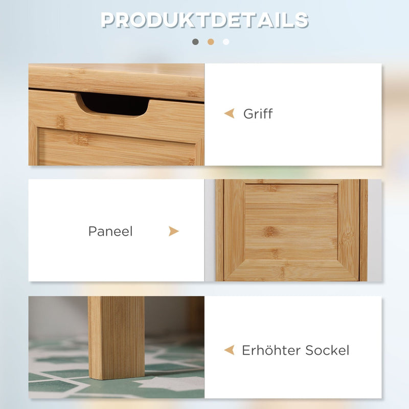 Badezimmerschrank aus Bambus mit 2 Schubladen - YB - T3323P304891 - 5 - Yorbay.de