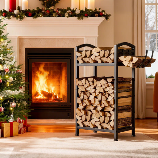 Yorbay Kaminholzregal 2 Ebenen aus Metall mit Oxford - Tasche - YB123-T088 - 2 - Yorbay.de