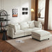 L-förmiges Wohnzimmersofa mit Fußhocker und Kissen in beige YH530144454647A 12