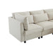 L-förmiges Wohnzimmersofa mit Fußhocker und Kissen in beige YH530144454647A 05