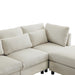 L-förmiges Wohnzimmersofa mit Fußhocker und Kissen in beige YH530144454647A 06