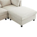 L-förmiges Wohnzimmersofa mit Fußhocker und Kissen in beige YH530144454647A 08