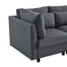 L-förmiges Wohnzimmersofa mit Fußhocker und Kissen in grau YH530144454647G 04