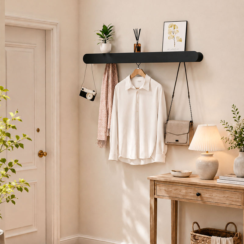 Yorbay Metall-Wandgarderobe mit Ablage und Haken, verschiedene Größen - YM001-N004 - 56 - Yorbay.de