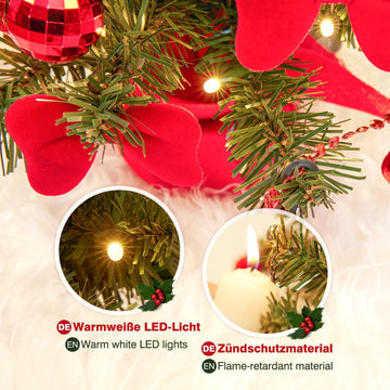 Mini Knstlicher Weihnachtsbaum mit LED-Lichtern und Dekoration 40 cm   Yorbay.de