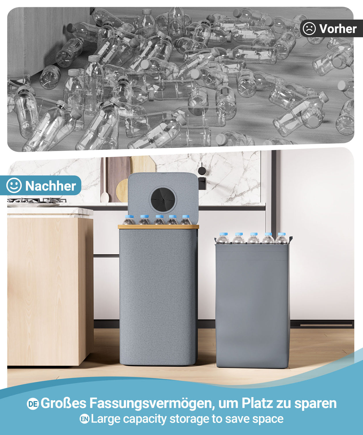 Yorbay Pfandflaschen Sammler 100L mit 2 Beuteln - YB067 - Z104 - 14 - Yorbay.de