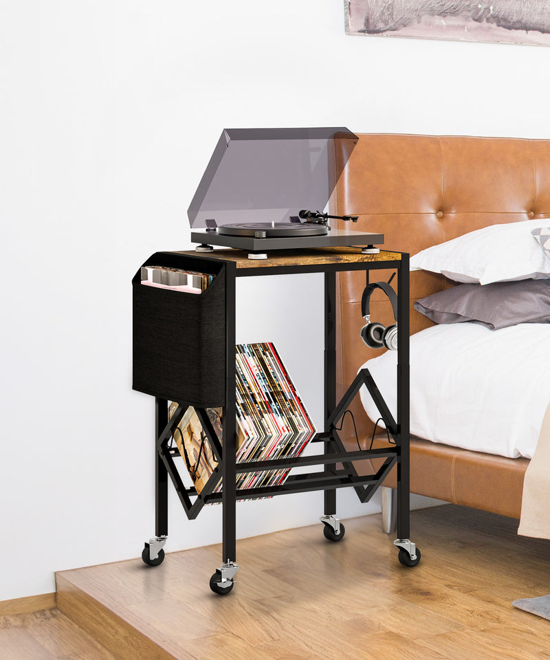 schallplatten aufbewahrung metall Vinyl Schallplattenregal für 200 LPs, Schallplattenständer mit Rollen — Yorbay.de