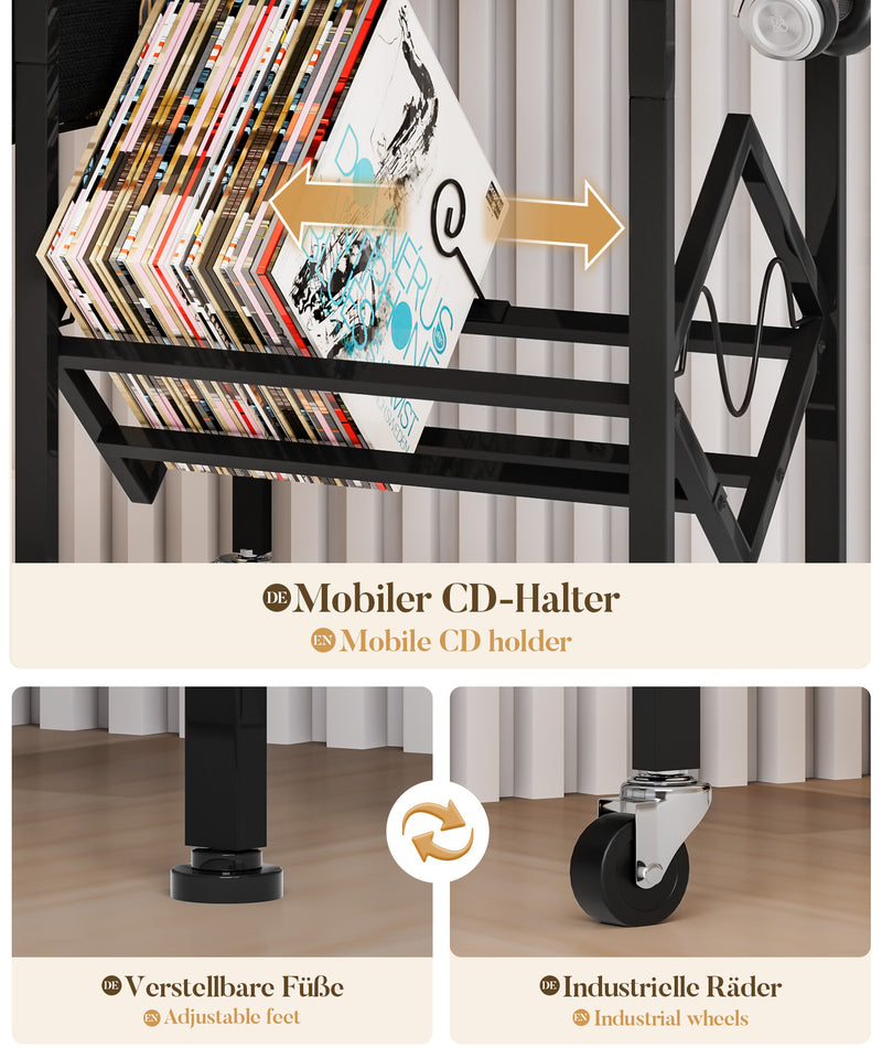 Yorbay Vinyl - Plattenregal mit Stoffbeutel & Rädern - YB059 - T053 - 6 - Yorbay.de