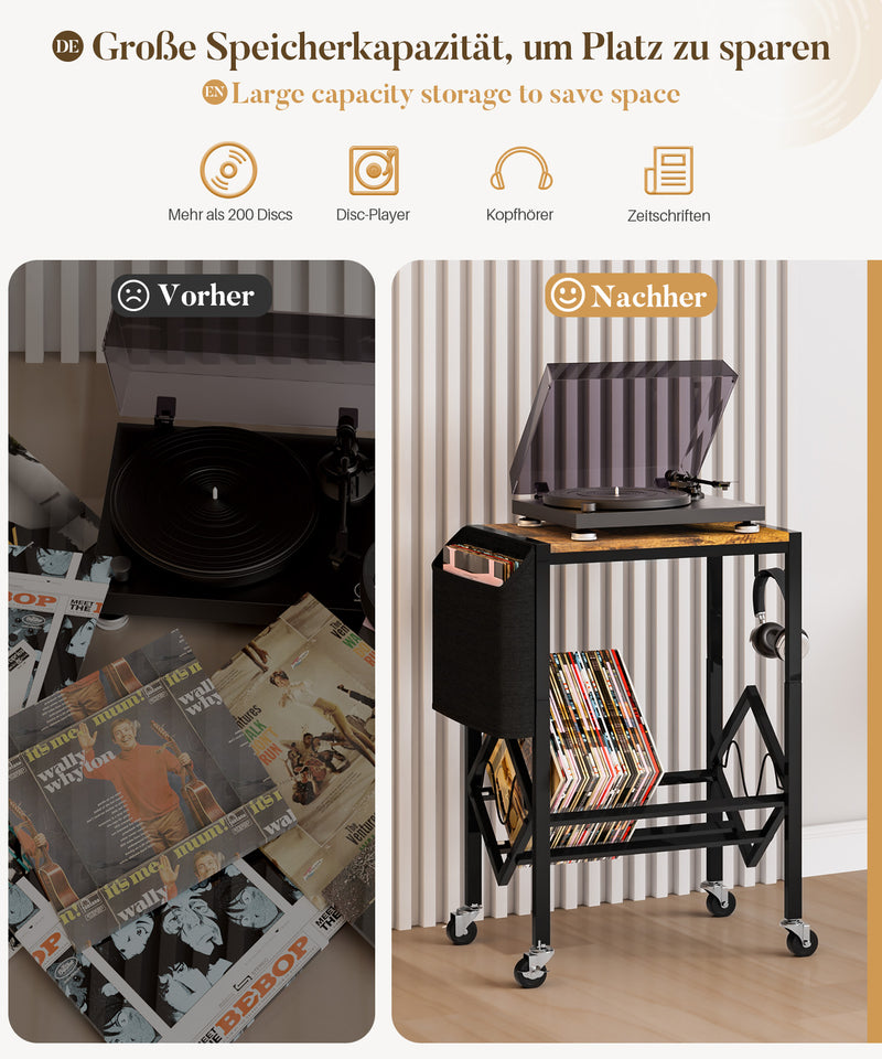 Yorbay Vinyl - Plattenregal mit Stoffbeutel & Rädern - YB059 - T053 - 9 - Yorbay.de