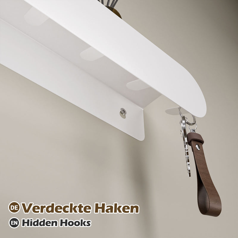 Yorbay Metall Schlüsselbrett mit Ablage und 6 Haken - YB141-T097 - 12 - Yorbay.de