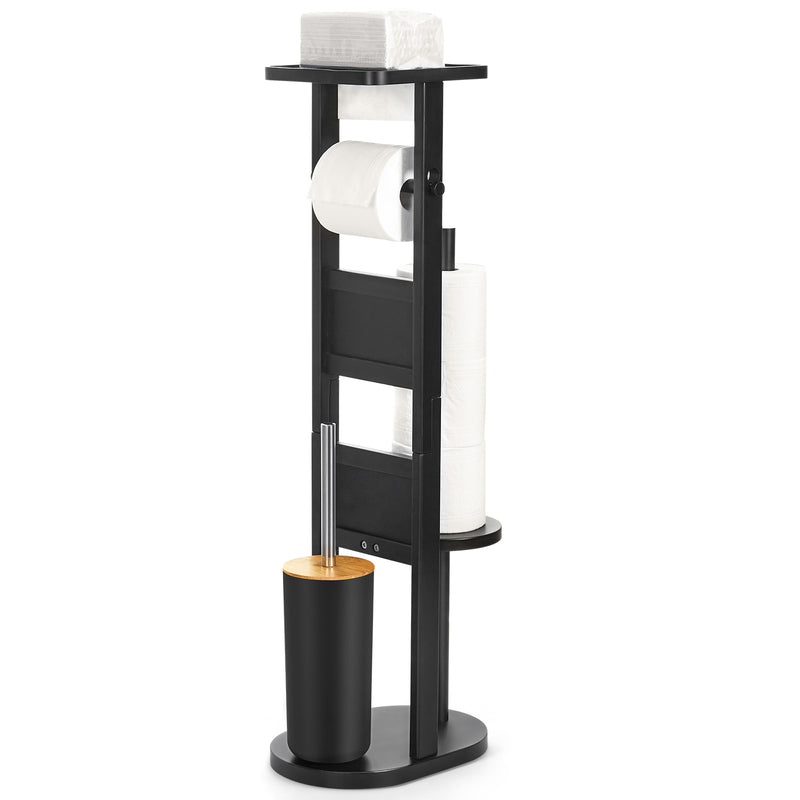 Yorbay Stand WC-Garnitur aus Bambus in weiss 003