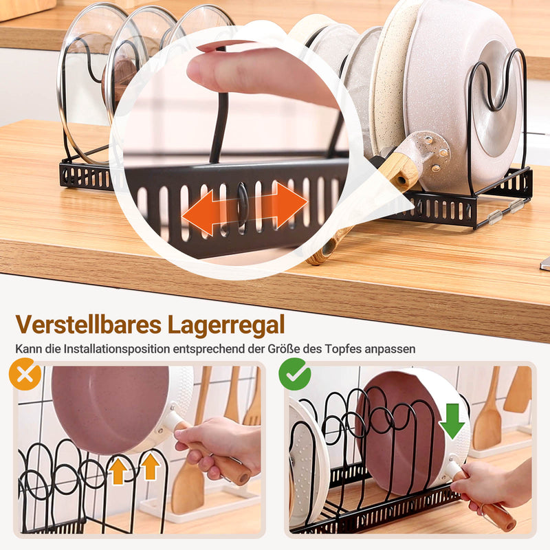 Yorbay Topfdeckelhalter mit 10 verstellbaren Fächern - F210 - 7 - Yorbay.de