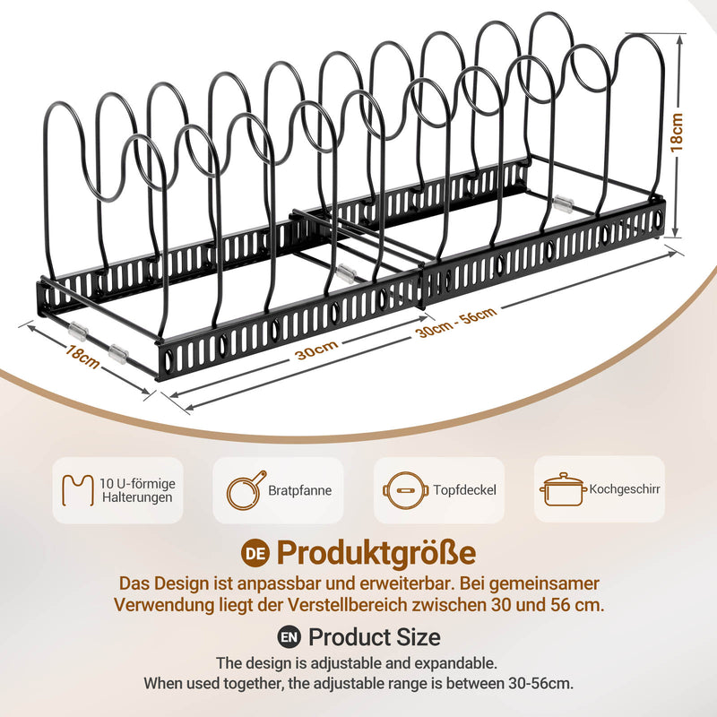 Yorbay Topfdeckelhalter mit 10 verstellbaren Fächern - F210 - 3 - Yorbay.de