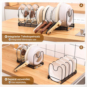 Yorbay Topfdeckelhalter mit 10 verstellbaren Fächern - F210 - 4 - Yorbay.de