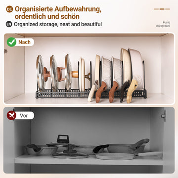 aufbewahrung deckel töpfe Ausziehbarer Topf- und Deckelhalter für Töpfe, Pfannen und Deckel — Yorbay.de