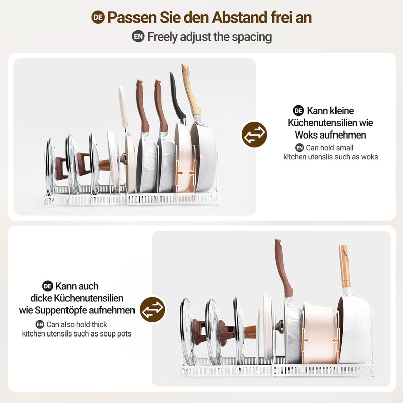 Yorbay Topfdeckelhalter mit 10 verstellbaren Fächern - F211 - 17 - Yorbay.de