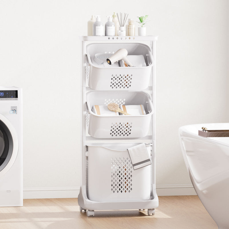 Yorbay Wäschesammler mit 4 Fächern aus Kunststoff auf Rollen - F48 - 2 - Yorbay.de