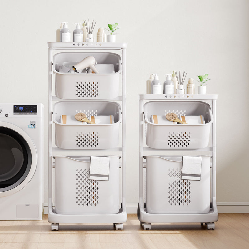 Yorbay Wäschesammler mit 4 Fächern aus Kunststoff auf Rollen - F48 - 9 - Yorbay.de