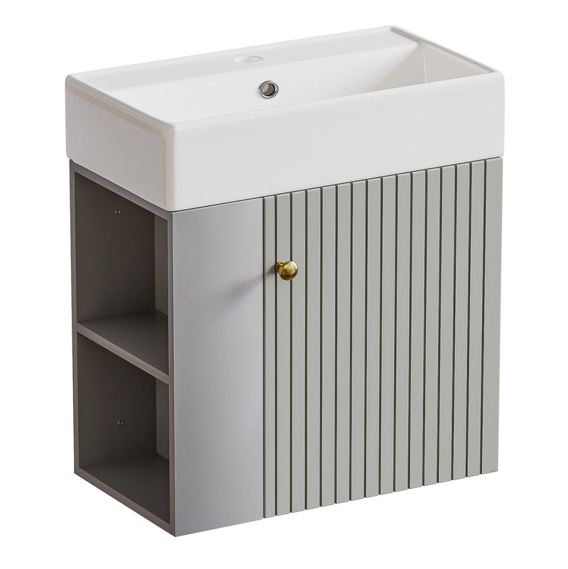 Yorbay hängender Waschtischunterschrank 55 cm mit Waschbecken - YB097 - D054 - 9 - Yorbay.de