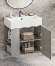 Yorbay hängender Waschtischunterschrank 55 cm mit Waschbecken - YB097 - D054 - 16 - Yorbay.de