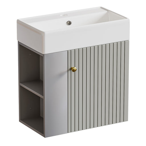 Yorbay hängender Waschtischunterschrank 55 cm mit Waschbecken - YB097 - D054 - 9 - Yorbay.de