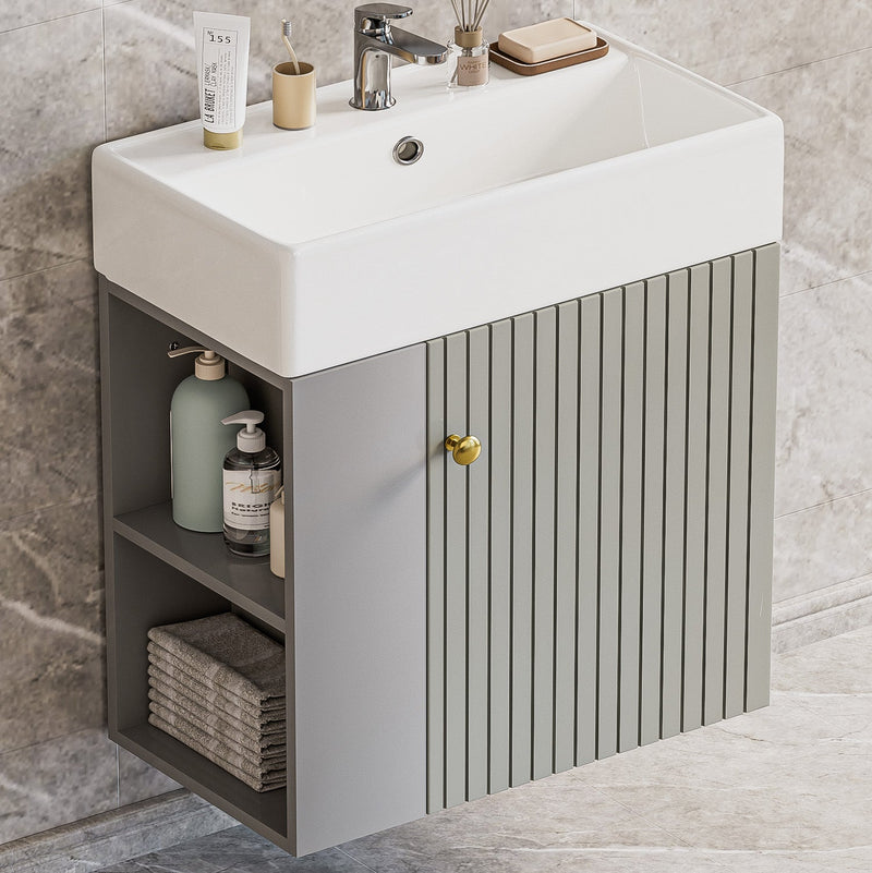 Yorbay hängender Waschtischunterschrank 55 cm mit Waschbecken - YB097 - D054 - 10 - Yorbay.de