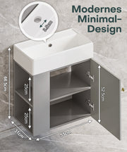 Yorbay hängender Waschtischunterschrank 55 cm mit Waschbecken - YB097 - D054 - 12 - Yorbay.de