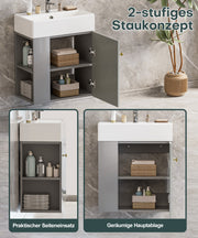 Yorbay hängender Waschtischunterschrank 55 cm mit Waschbecken - YB097 - D054 - 14 - Yorbay.de