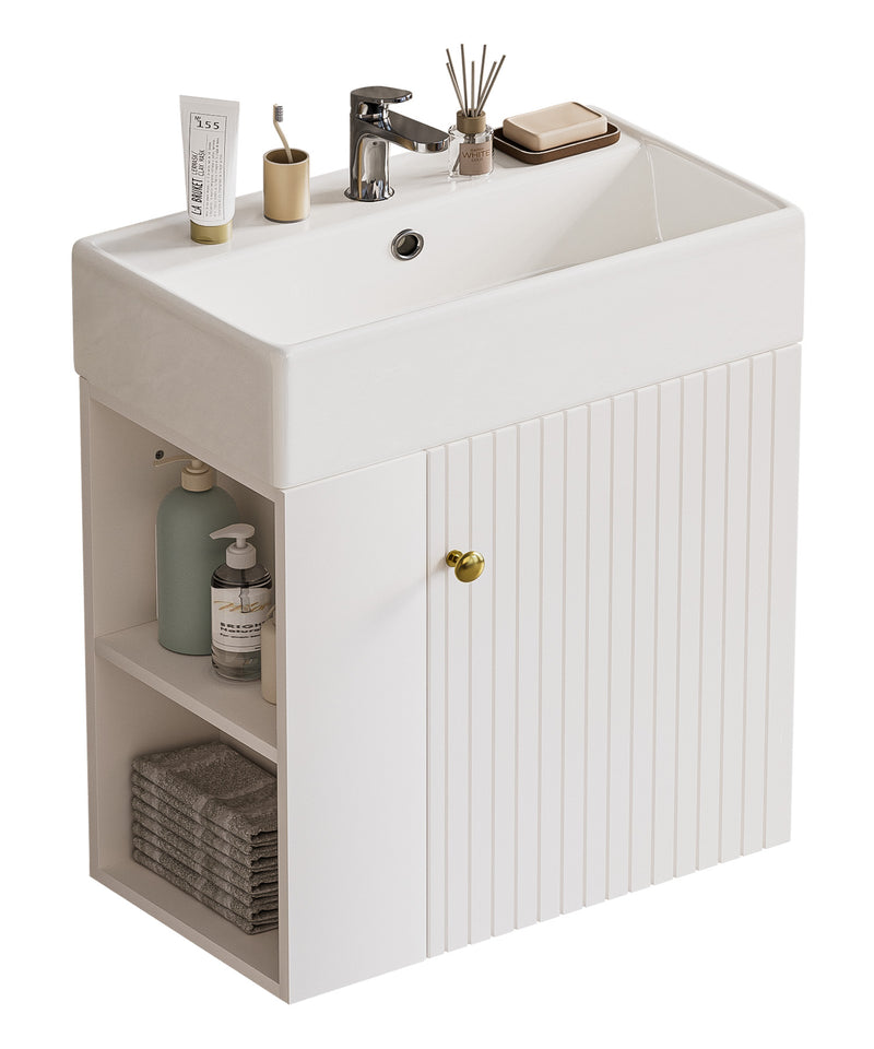 Yorbay hängender Waschtischunterschrank 55 cm mit Waschbecken - YB097 - D053 - 8 - Yorbay.de