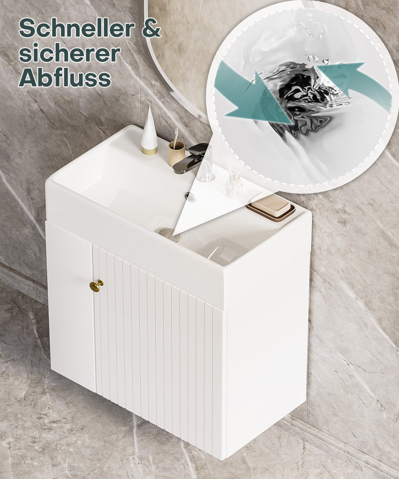 Yorbay hängender Waschtischunterschrank 55 cm mit Waschbecken - YB097 - D053 - 6 - Yorbay.de