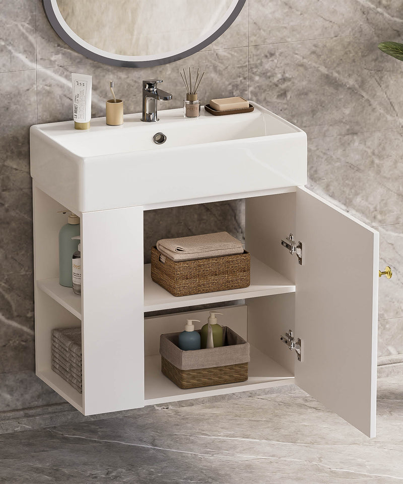 Yorbay hängender Waschtischunterschrank 55 cm mit Waschbecken - YB097 - D053 - 7 - Yorbay.de