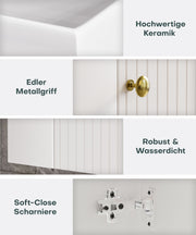 Yorbay hängender Waschtischunterschrank 55 cm mit Waschbecken - YB097 - D053 - 4 - Yorbay.de