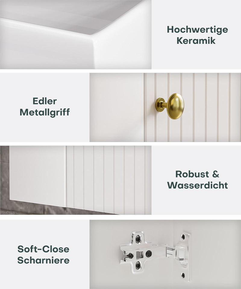 Yorbay hängender Waschtischunterschrank 55 cm mit Waschbecken - YB097 - D053 - 4 - Yorbay.de