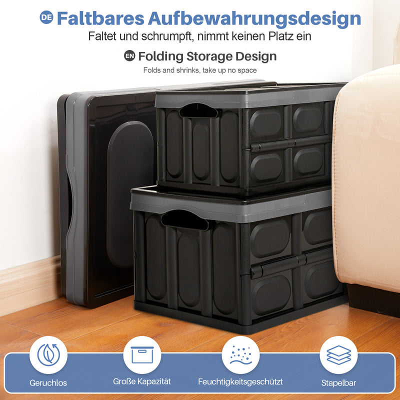 Yorbay 2er - Set faltbare Aufbewahrungsboxen aus Kunststoff mit Deckel - YB012 - E001 - 24 - Yorbay.de