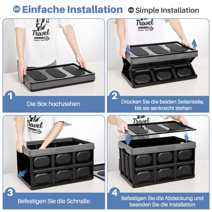 Yorbay 2er - Set faltbare Aufbewahrungsboxen aus Kunststoff mit Deckel - YB012 - E001 - 32 - Yorbay.de