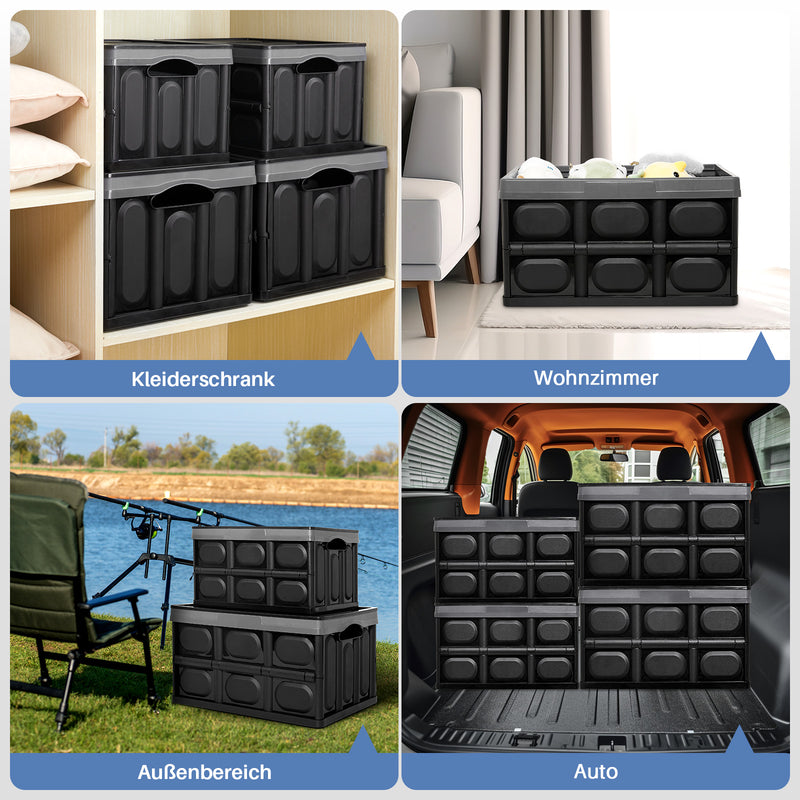 Yorbay 2er - Set faltbare Aufbewahrungsboxen aus Kunststoff mit Deckel - YB012 - E001 - 23 - Yorbay.de