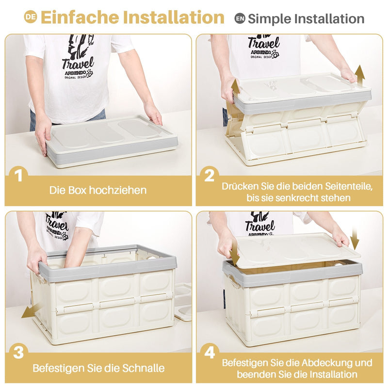 Yorbay 2er - Set faltbare Aufbewahrungsboxen aus Kunststoff mit Deckel - YB012 - E001 - 22 - Yorbay.de