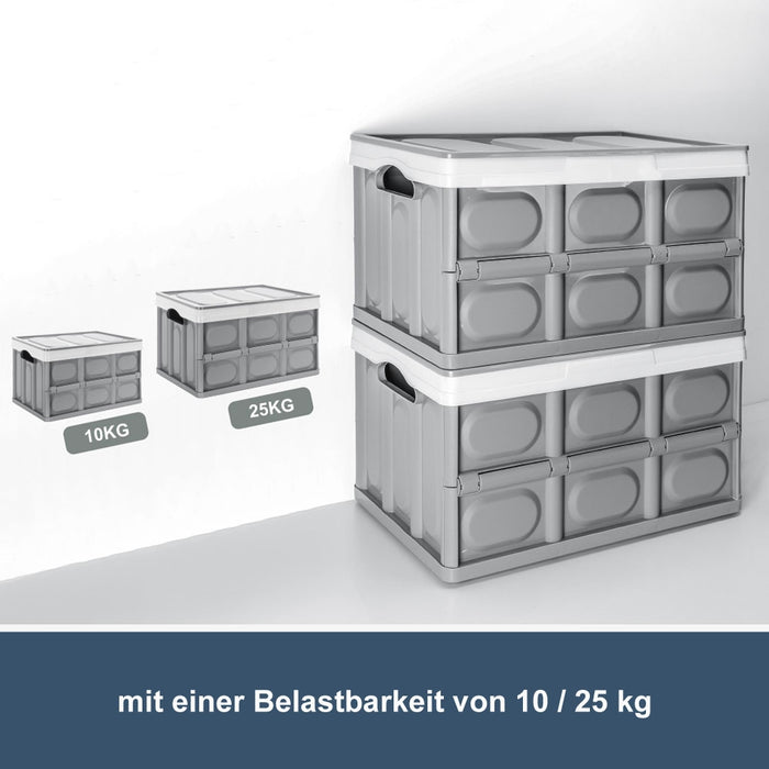 Yorbay 2er - Set faltbare Aufbewahrungsboxen aus Kunststoff mit Deckel - F86 - 5 - Yorbay.de