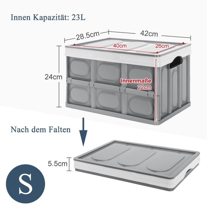 Yorbay 2er - Set faltbare Aufbewahrungsboxen aus Kunststoff mit Deckel - F86 - 3 - Yorbay.de