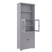 Hochschrank mit Türen und verstellbaren Trennwänden, 57,4 x 28,4 x 162,5 cm - YB - N877P297007E - 10 - Yorbay.de