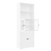 Hochschrank mit Türen und verstellbaren Trennwänden, 57,4 x 28,4 x 162,5 cm - YB - N877P297007K - 1 - Yorbay.de