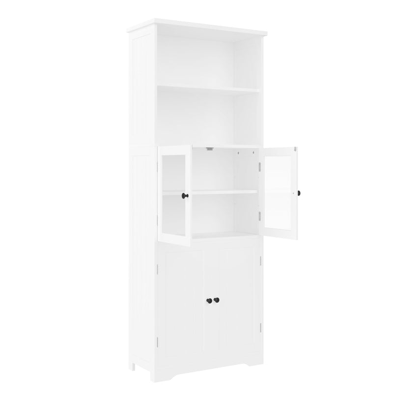 Hochschrank mit Türen und verstellbaren Trennwänden, 57,4 x 28,4 x 162,5 cm - YB - N877P297007K - 1 - Yorbay.de