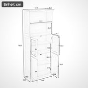 Hochschrank mit Türen und verstellbaren Trennwänden, 57,4 x 28,4 x 162,5 cm - YB - N877P297007K - 3 - Yorbay.de
