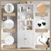 Hochschrank mit Türen und verstellbaren Trennwänden, 57,4 x 28,4 x 162,5 cm - YB - N877P297007K - 6 - Yorbay.de