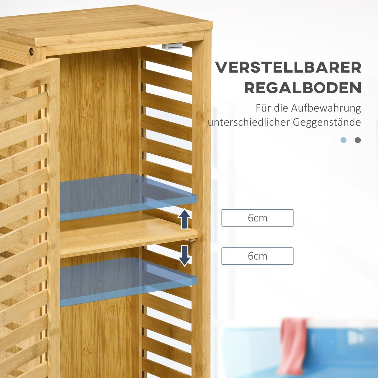 Badzimmerschrank mit Tür und Ablage - YB - T3323P299344 - 4 - Yorbay.de