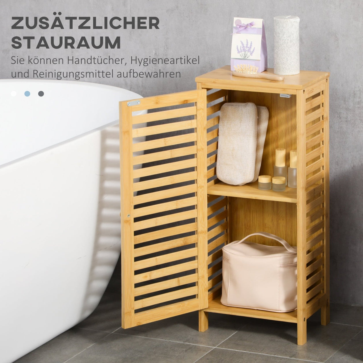 Badzimmerschrank mit Tür und Ablage - YB - T3323P299344 - 8 - Yorbay.de