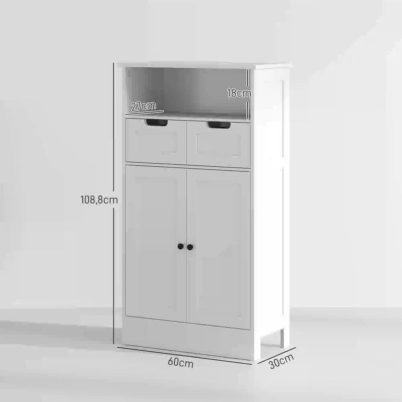 Badezimmerschrank mit Ablagen, Schubladen und Türfach - YB - T3323P300264 - 3 - Yorbay.de