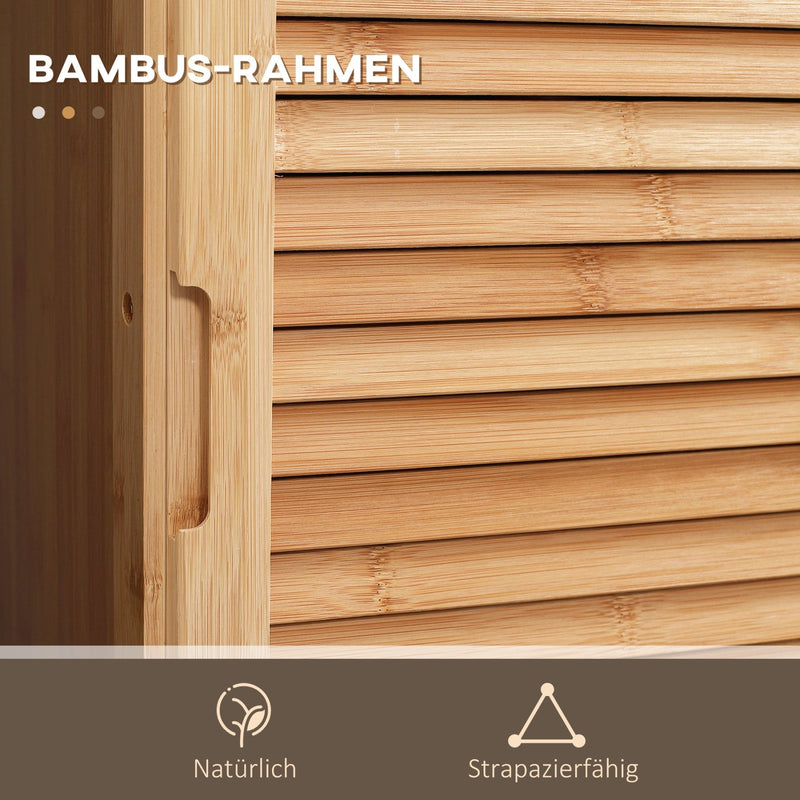 Badezimmerschrank aus Bambus mit Schublade, Ablagen & offenem Fach - YB - T3323P304890 - 8 - Yorbay.de