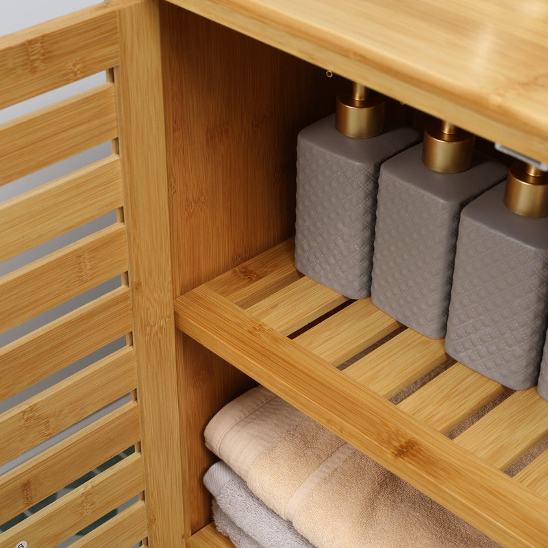 Badezimmerschrank aus Bambus mit 2 Türen - YB - T3323P305426 - 8 - Yorbay.de